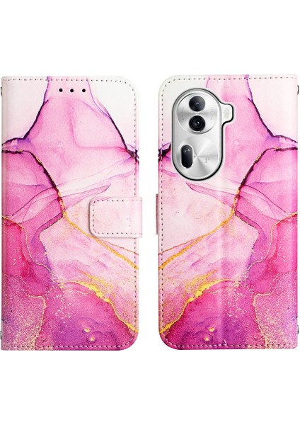 Oppo Oppo 11 Pro 5g Için Kickstand Pu Deri Mermer Desen Cüzdan (Yurt Dışından)