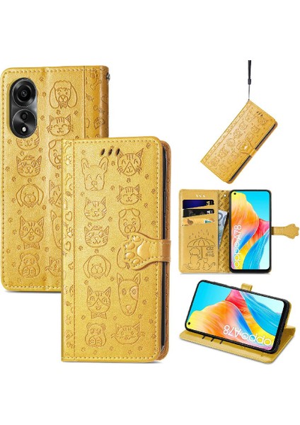 Oppo A78 4g Için Kılıf Deri Kılıf Kapak Çevirin Darbeye Kısa Kayış (Yurt Dışından) fiyatları