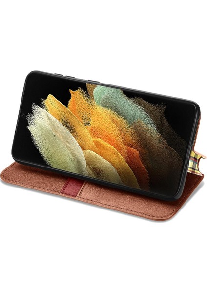 Samsung Galaxy S21 Ultra Zarif Iş Cüzdan Fonksiyonu Için Kılıf Çevirin (Yurt Dışından) indirimleri
