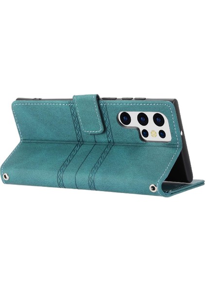 Samsung Galaxy S22 Ultra 5g Için Flip Case Cüzdan Kılıf Kickstand Pu (Yurt Dışından)