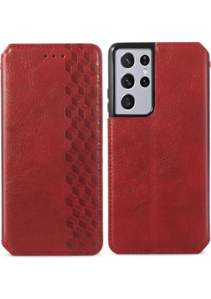 Samsung Galaxy S21 Ultra Zarif Iş Cüzdan Fonksiyonu Için Kılıf Çevirin (Yurt Dışından)