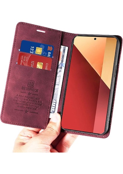 Xiaomi Poco M6 Pro 4g Manyetik Koruyucu Folio Cüzdan Pu Deri Kılıf (Yurt Dışından)