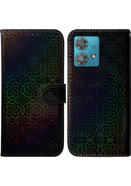 Motorola Kenar 40 Neo Cüzdan Durumda Glitter Renkli Standı Tutucu Pu (Yurt Dışından)