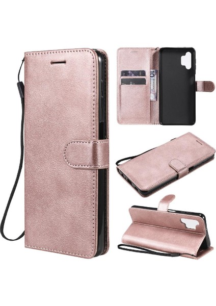 Kart Yuvası ile Samsung Galaxy A32 5g Klasik Düz Renk Için Flip Case (Yurt Dışından)