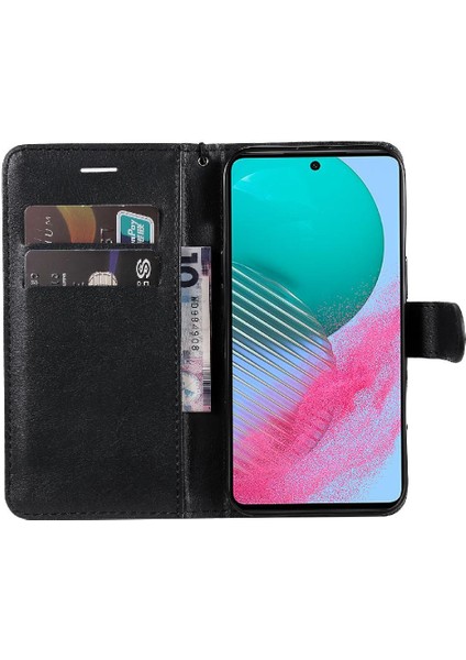 Kart Yuvası ile Samsung Galaxy M54 Için Flip Case Klasik Düz Renk Yüksek (Yurt Dışından)