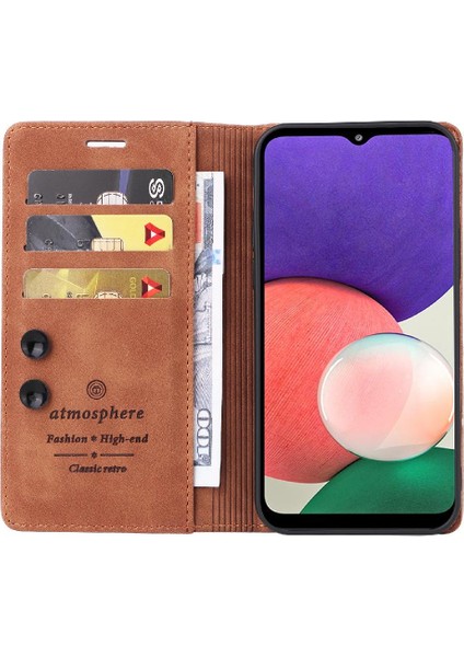 YH Mall Samsung Galaxy A22 5g Deri Kılıf Için Flip Case Basit Iş Çevirme (Yurt Dışından)