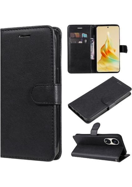 Oppo RENO8T 5g Klasik Düz Renk Iş Cüzdan Telefon Için Flip Case (Yurt Dışından)