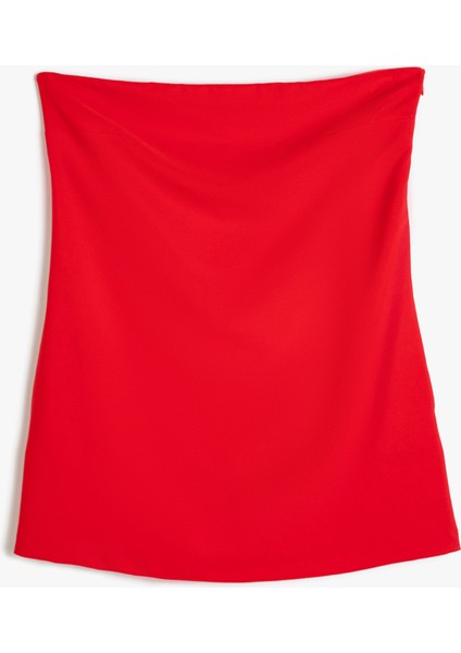 Straplez Mini Elbise Astarlı