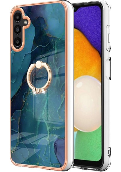 Samsung Galaxy A13 5g Için Kılıf 360 &deg; Dönebilir Halka Mermer Darbeye Tpu (Yurt Dışından)