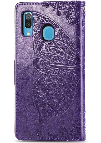 Samsung A30 Kanat Çok Renkli Cüzdan Kelebek Iş Için Kılıf (Yurt Dışından)