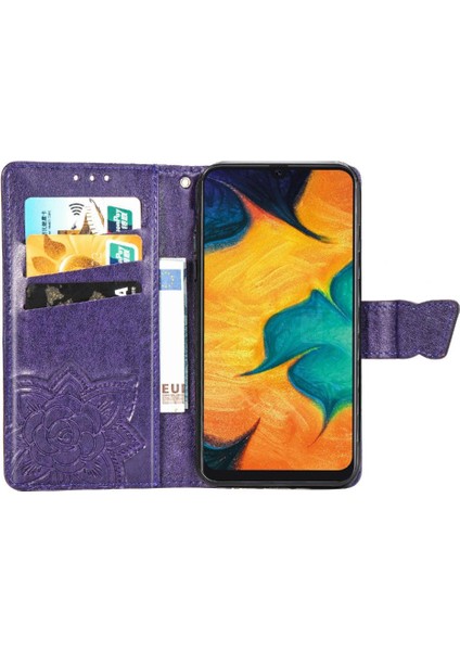 Samsung A30 Kanat Çok Renkli Cüzdan Kelebek Iş Için Kılıf (Yurt Dışından)
