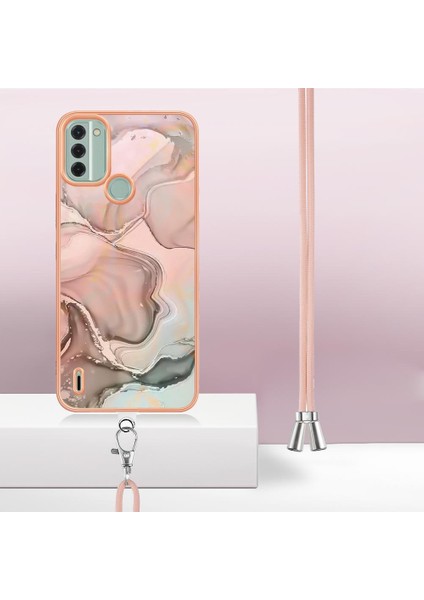 Nokia C31 Mermer Kapak Için Kılıf Yumuşak Tpu Tampon Ayrılabilir Kayış Crossbody (Yurt Dışından) indirimleri