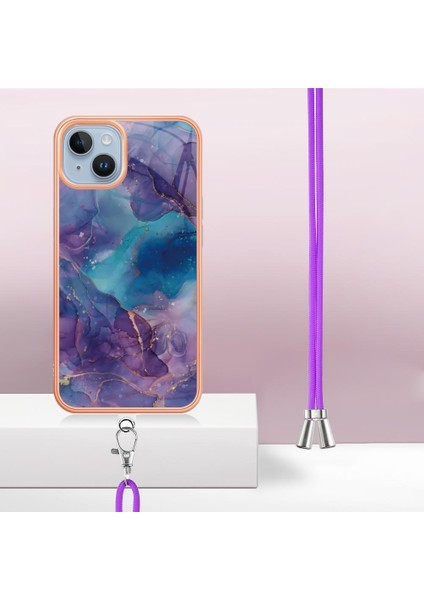 IPhone 14 Kapak Mermer Ayrılabilir Kayış Crossbody Kordon Yumuşak (Yurt Dışından) modelleri