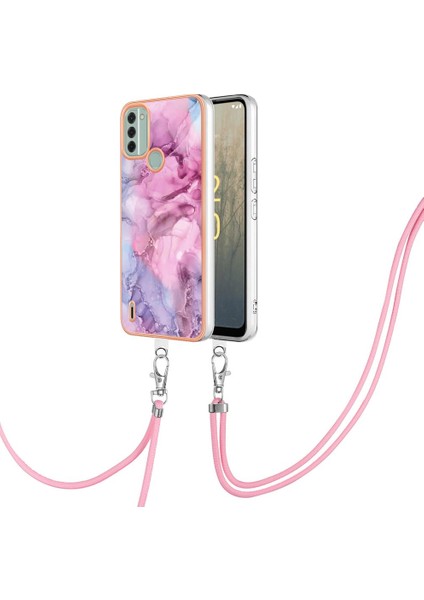 Nokia C31 Mermer Kapak Için Kılıf Yumuşak Tpu Tampon Ayrılabilir Kayış Crossbody (Yurt Dışından) modelleri