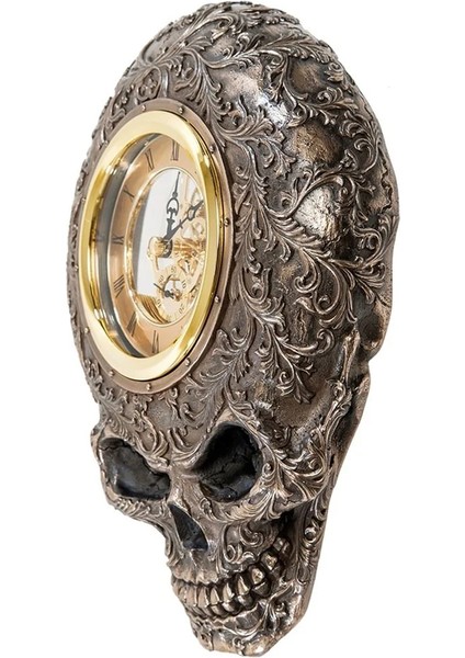Steampunk Endüstriyel Tasarım Dekoratif Kurukafa Çarklı Duvar Saati