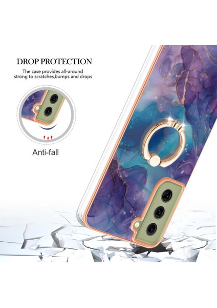 Samsung Galaxy S21 Fe 5g Için Kılıf 360 &deg; Dönebilir Halka Tampon Mermer Tpu (Yurt Dışından)
