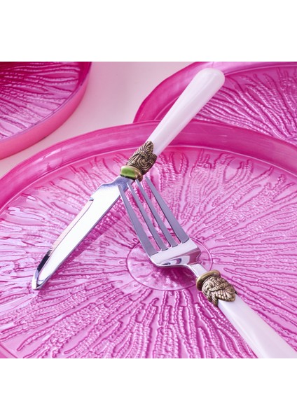 Teo 7 Parça Standlı Pasta / Tatlı Seti Pembe