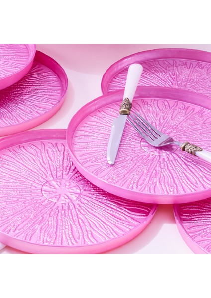 Teo 7 Parça Standlı Pasta / Tatlı Seti Pembe