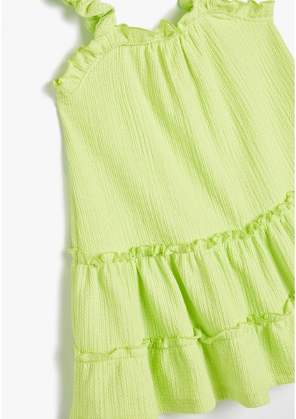 Askılı Elbise Fırfırlı Detaylı Katlı modelleri