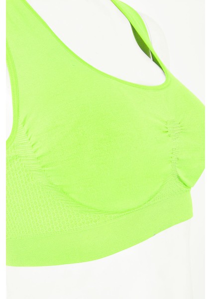 Neon Sarı Active Kalın Askılı Seamless Sporcu Büstiyer fiyatları