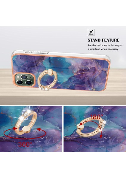 IPhone 12 Için Kılıf Pro Max Tampon Mermer Darbeye Tpu Silikon 360 &deg; Halka (Yurt Dışından) fırsatları