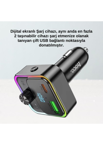 2in1 30W Araç Çakmaklık Şarj Başlığı ve Bluetooth Araç Içi Fm Transmitter Araç Fm Müzik Kiti