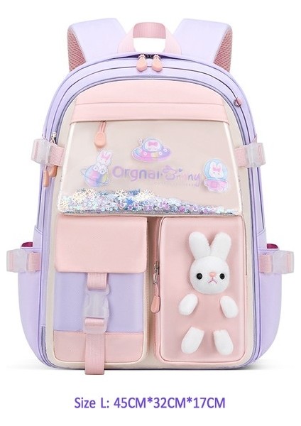 Xgoods Su Geçirmez Büyük Kapasiteli Ilkokul Sırt Çantası - Mor (Yurt Dışından)