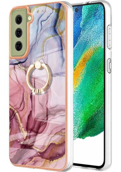 Samsung Galaxy S21 Fe 5g Için Kılıf 360 &deg; Dönebilir Halka Tampon Mermer Tpu (Yurt Dışından)