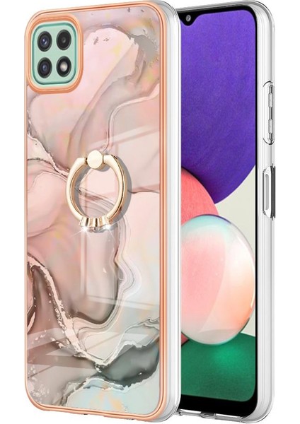 Samsung Galaxy A22 5g Tampon 360 &deg; Dönebilir Halka Mermer Tpu Için Kılıf (Yurt Dışından)
