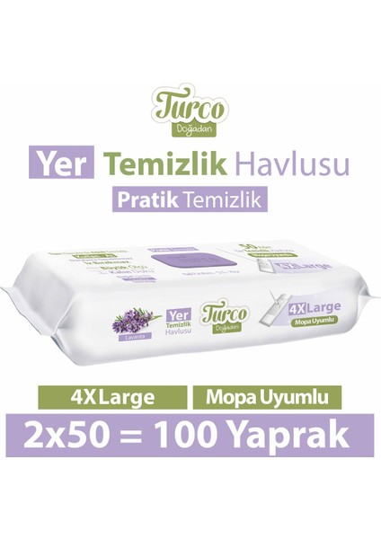 Doğadan Yer Temizlik Havlusu Lavanta 2X50(100 Yaprak)