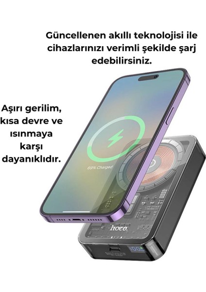 Hc Seri Magsafe Uyumlu Manyetik PD20W 10000MAH Powerbank Iphone 12 13 14 15 Pro Max Powerbank