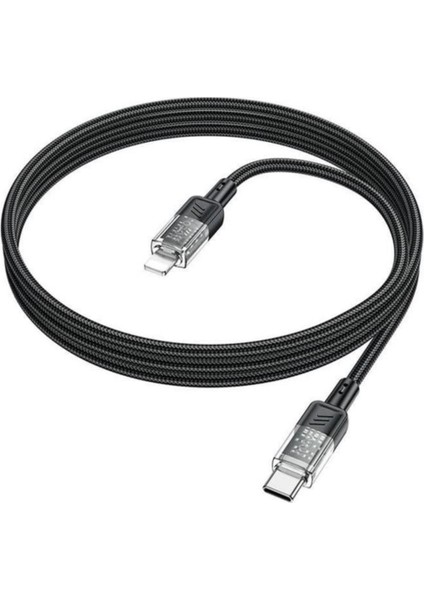 Transparan Super Şarj 27W Type-C To Iphone Şarj Kablosu Iphone 11 12 13 14 Pro Max Şarj Kablo