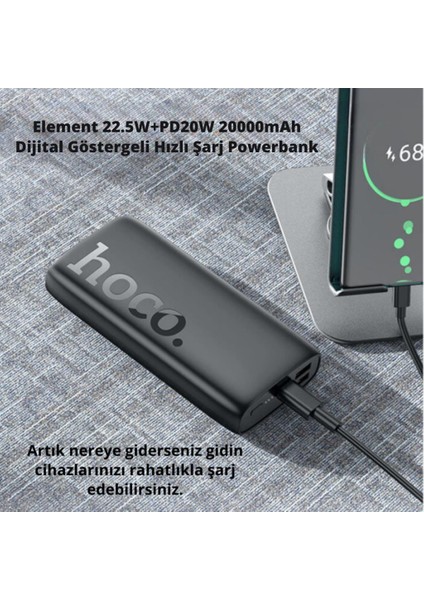 Çift Yönlü Şarj Destekli Ultra Hızlı 22.5W+PD20W 20000MAH Powerbank Şarj Akım Korumalı