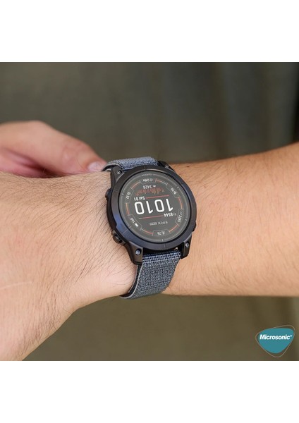 Garmin Fenix 5x Kordon Ultrafit Hasırlı Woven Gri