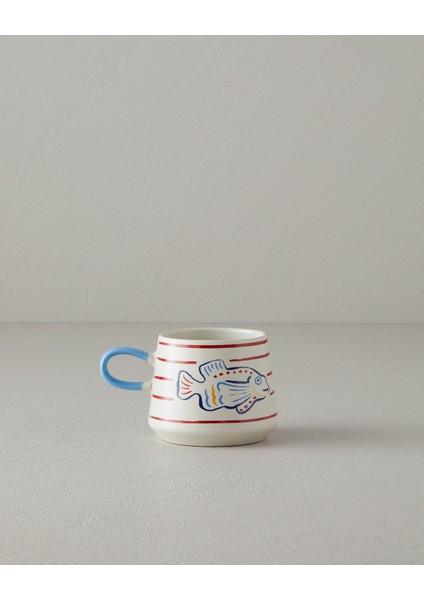 Jolly Fish Stoneware Kupa Mavi-Kırmızı fiyatları