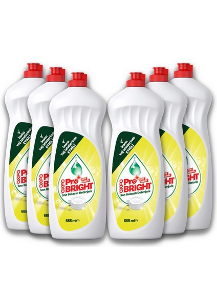 Oxfopro Bright Elde Yıkama Sıvı Bulaşık Deterjanı 665 ml (665ml x 6)