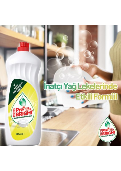 Oxfopro Bright Elde Yıkama Sıvı Bulaşık Deterjanı 665 ml (665ml x 6)