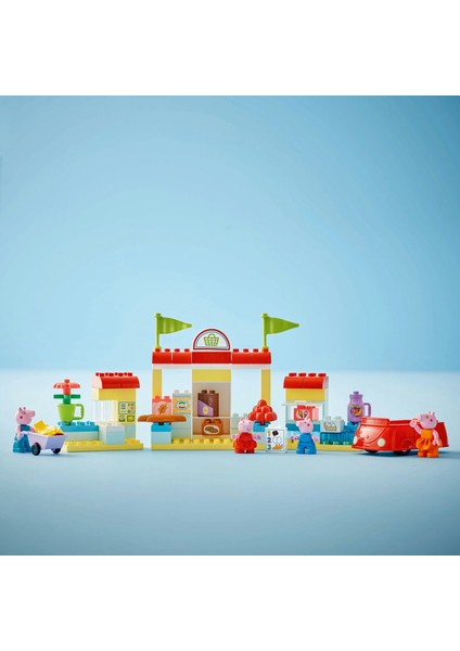 ® DUPLO® Peppa Pig Süpermarket 10434 - 2 Yaş ve Üzeri Çocuklar için Peppa Pig Minifigürü İçeren Eğitici Oyuncak Yapım Seti (70 Parça)