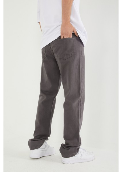 MODA1SİN Erkek Düz Cepli Gri Baggy Pantolon fırsatları
