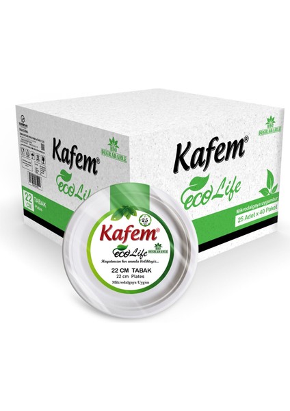 Ekolojik Karton Tabak 22 cm 25 Li x 40 Paket (Koli)