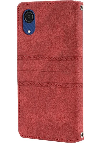Samsung Galaxy A03 Çekirdek Pu Deri Kickstand Manyetik Kılıf Için Flip Case (Yurt Dışından)