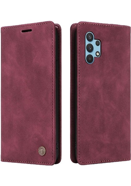 Samsung Galaxy A32 4g Için Flip Case Darbeye Deri Kılıf Kapak Çevirin (Yurt Dışından)