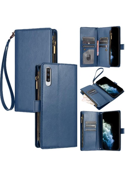 Samsung Galaxy A70/AACÜZDAN Fermuar Folio Kapak Kart Yuvaları Pu (Yurt Dışından)