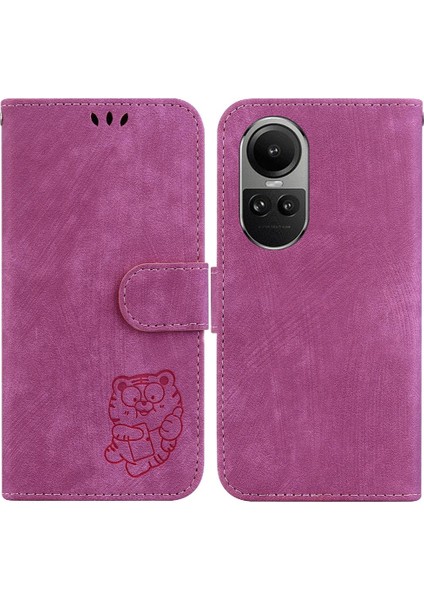 Oppo Oppo 10 5g Için Kılıf Tutucu Kapak Cüzdan Kılıf Kabartmalı Sevimli Kaplan Flip (Yurt Dışından)