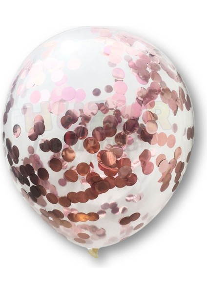 Rose Gold Konfetili Şeffaf Balon Seti 10 Adet fırsatları