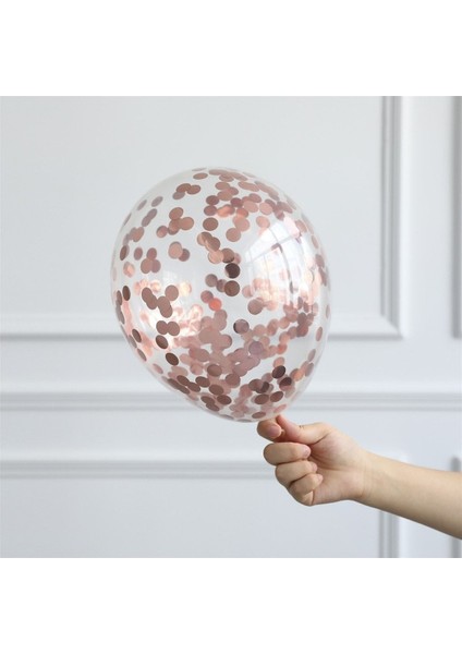 Rose Gold Konfetili Şeffaf Balon Seti 10 Adet indirimleri