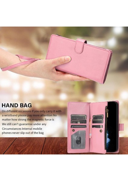 Iphone 11 Için Kılıf Pro Max Kart Yuvaları Cüzdan Fermuar Çanta Kapak Folio Pu (Yurt Dışından)