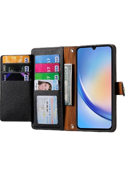 Samsung A34 5g Aşk Deri Kılıf Cüzdan Kordon Fermuar (Yurt Dışından)