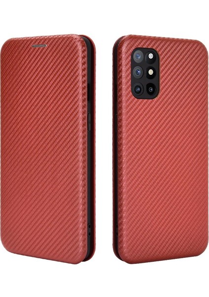 Oneplus 8t Için Kılıf Tam Koruma Deri Folio Flip Case Kart Karbon (Yurt Dışından)
