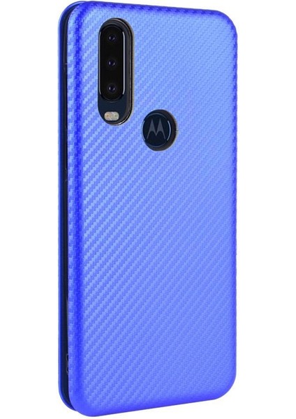 Motorola Moto Bir Makro/g8 Manyetik Karbon Fiber Deri Oynamak Için Kılıf (Yurt Dışından)